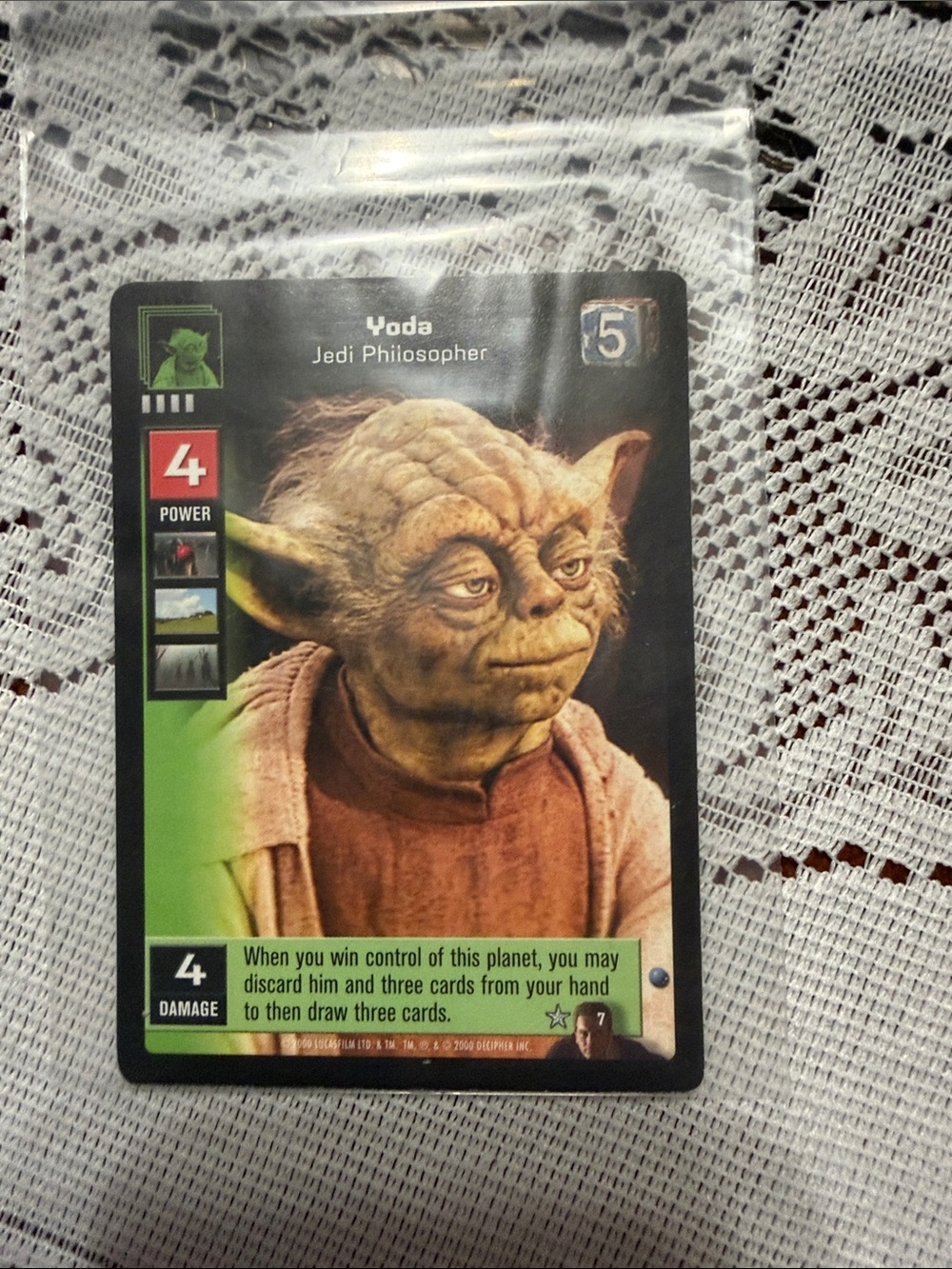 Yoda Jedi Philosopher Trading Card - Green